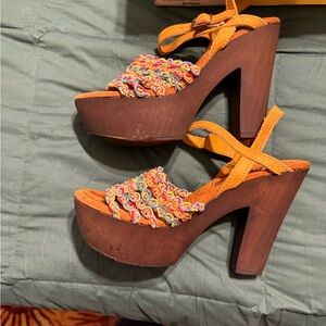 Vibrant Multicolor Platform Sandals